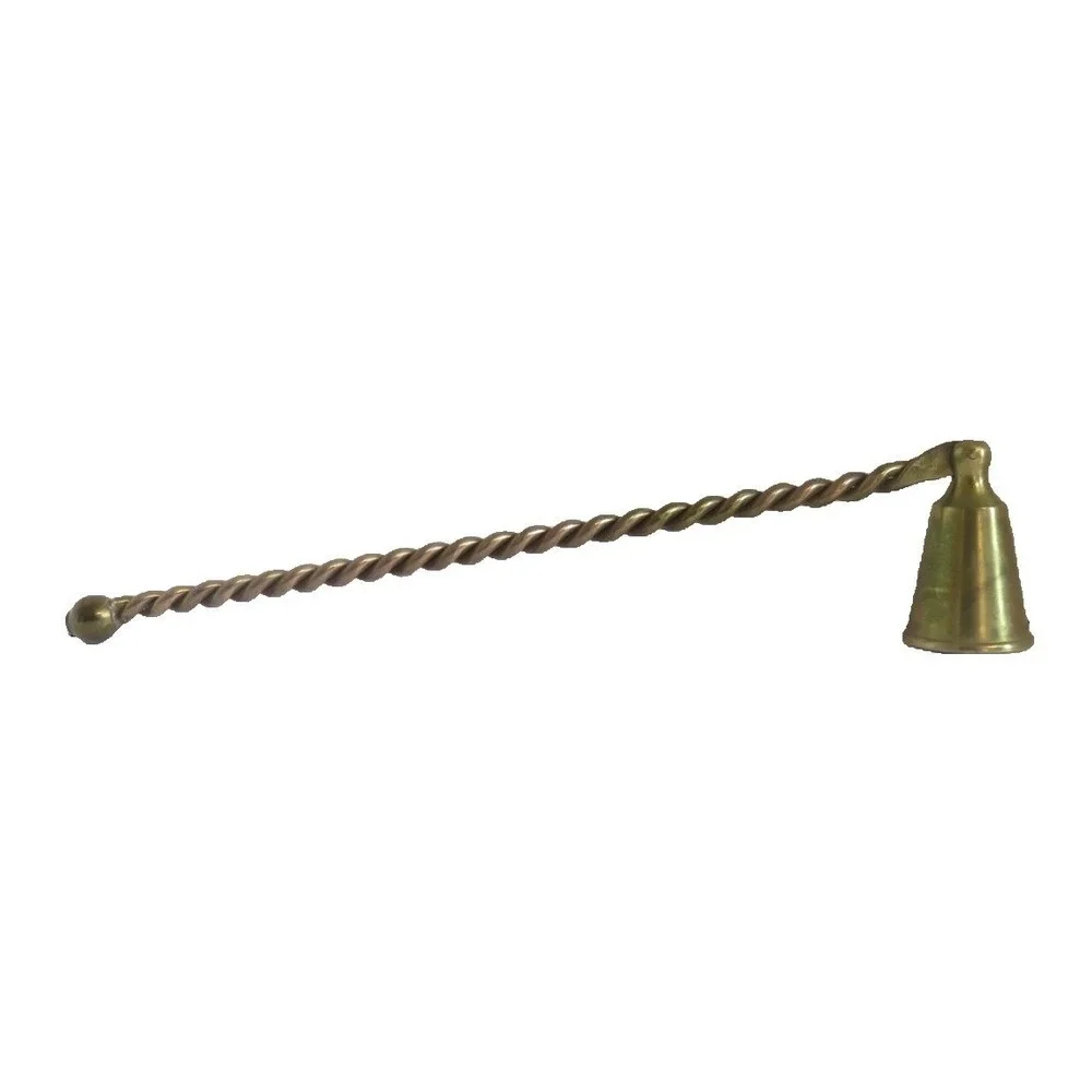 Vintage Brass Candle‎ Snuffer Bell Shaped Twisted Brass Handle 11.5